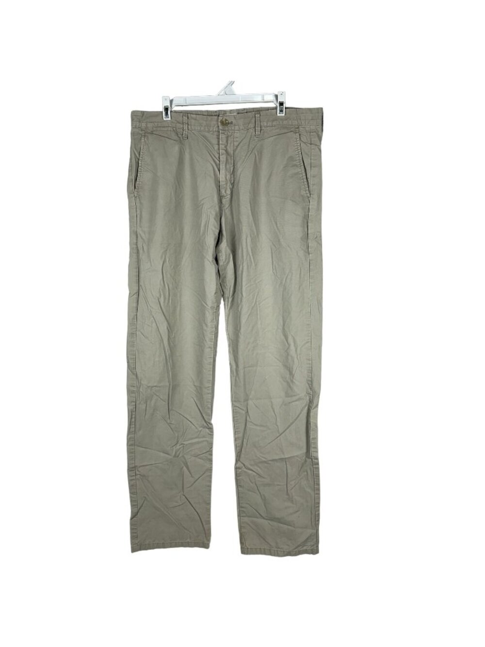 Calvin Klein Mens Tan Chino Pants 34x34 Flat Front Lightweight Classic Fit